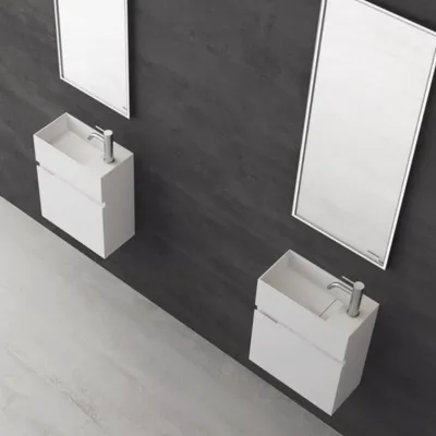 Compact 02L - Wäscheschrank 40x20, Mattweiß SolidTec®