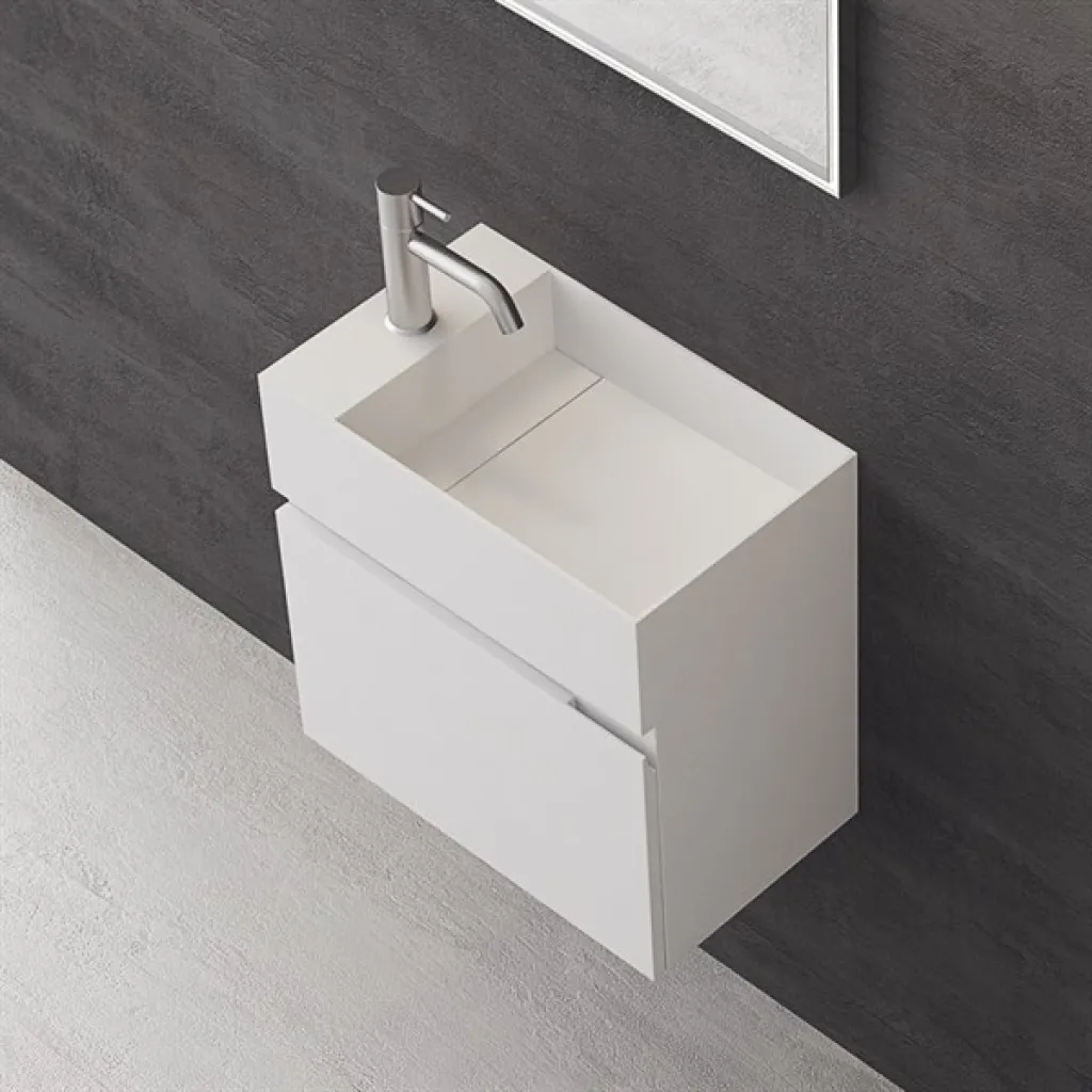 Compact 04R - Wäscheschrank 50x30, Mattweiß SolidTec®