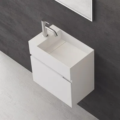 Compact 04R - Wäscheschrank 50x30, Mattweiß SolidTec®