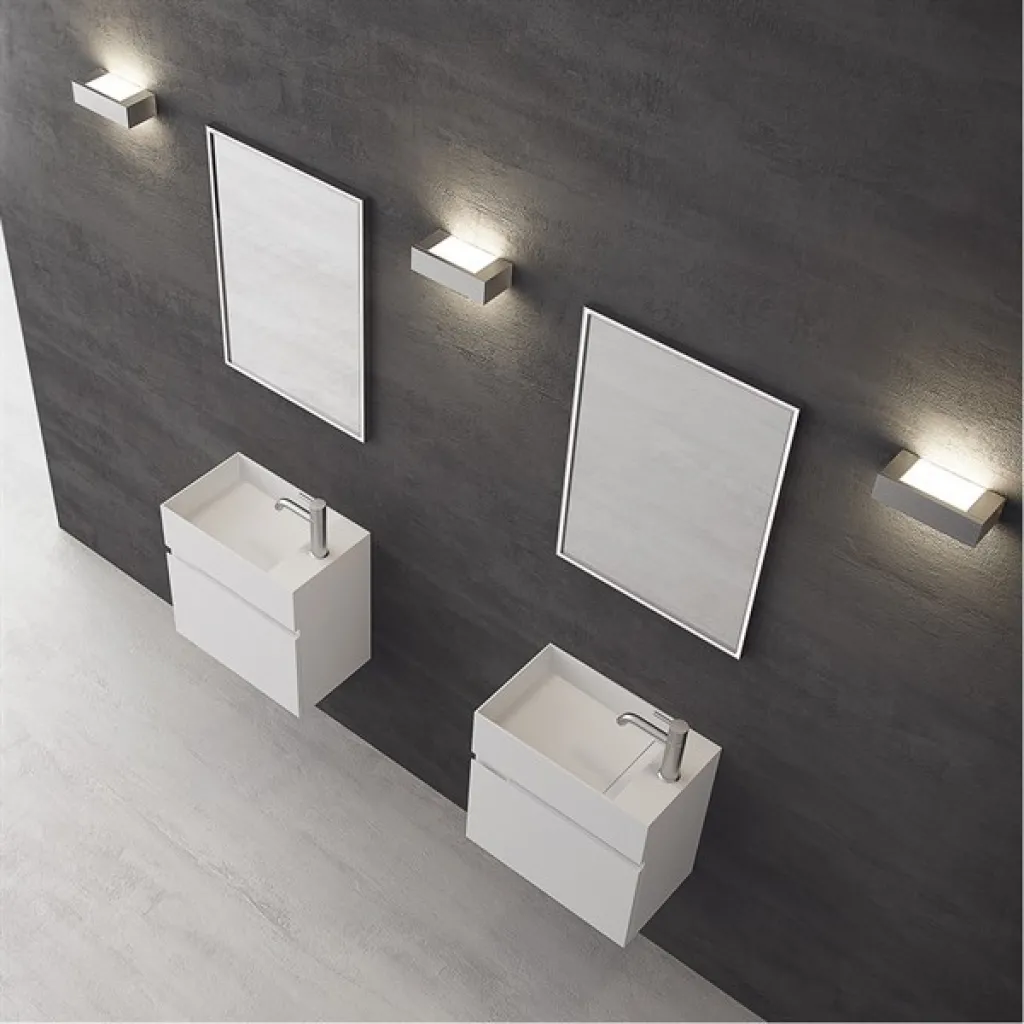 Compact 04L - Wäscheschrank 50x30, Mattweiß SolidTec®