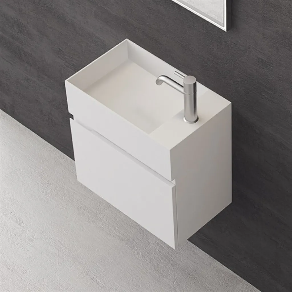 Compact 04L - Wäscheschrank 50x30, Mattweiß SolidTec®