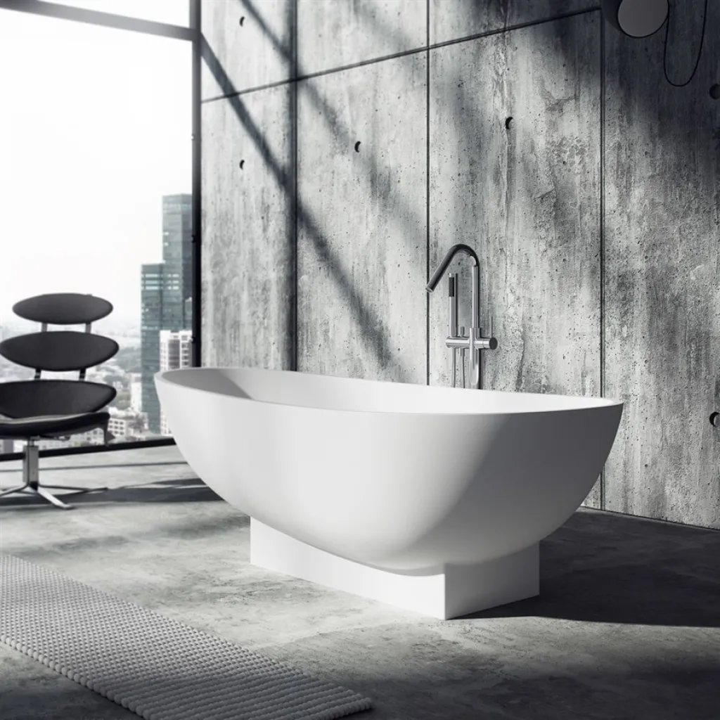 Boheme 182 - Badewanne 182x82, Massiv Mattweiß SolidTec®