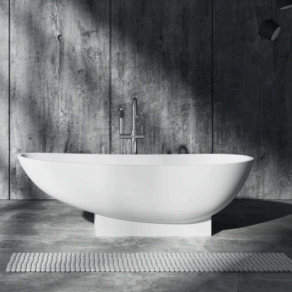 Boheme 182 - Badewanne 182x82, Massiv Mattweiß SolidTec®