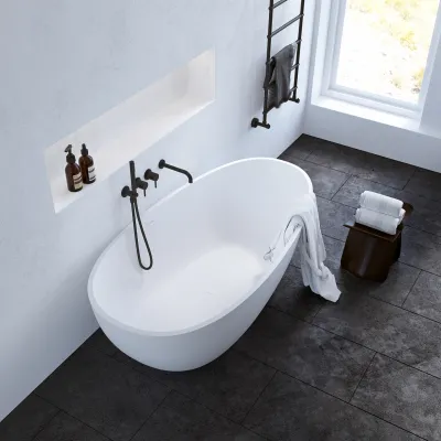 Boheme XL 170 - Badewanne 170x88, Massiv Mattweiß SolidTec®