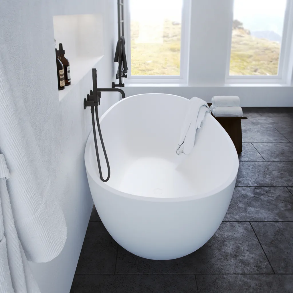 Boheme XL 170 - Badewanne 170x88, Massiv Mattweiß SolidTec®