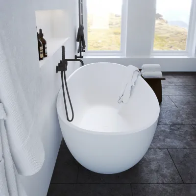 Boheme XL 170 - Badewanne 170x88, Massiv Mattweiß SolidTec®