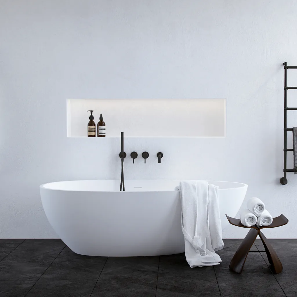 Boheme XL 170 - Badewanne 170x88, Massiv Mattweiß SolidTec®