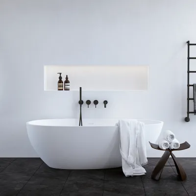 Boheme XL 170 - Badewanne 170x88, Massiv Mattweiß SolidTec®