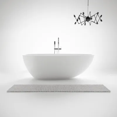 Boheme XL 180 - Badewanne 180x90, Massiv Mattweiß SolidTec®