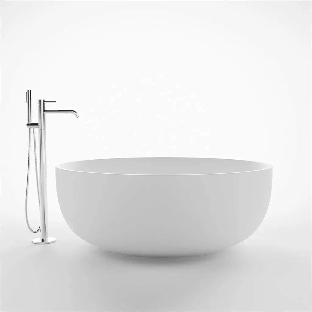 Cheese Ø135 - Badewanne Ø135, Massiv Mattweiß SolidTec®
