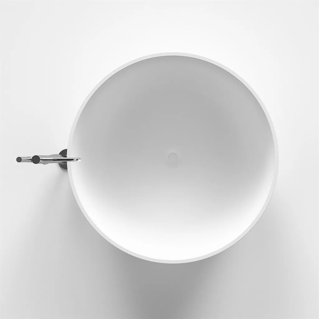 Cheese Ø135 - Badewanne Ø135, Massiv Mattweiß SolidTec®
