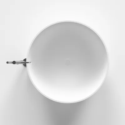 Cheese Ø135 - Badewanne Ø135, Massiv Mattweiß SolidTec®