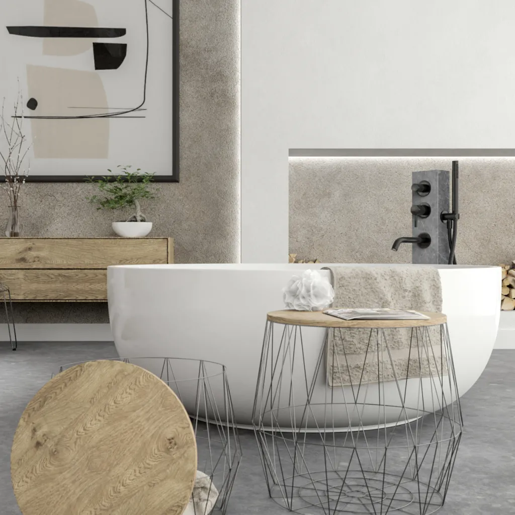 Cheese Ø135 - Badewanne Ø135, Massiv Mattweiß SolidTec®