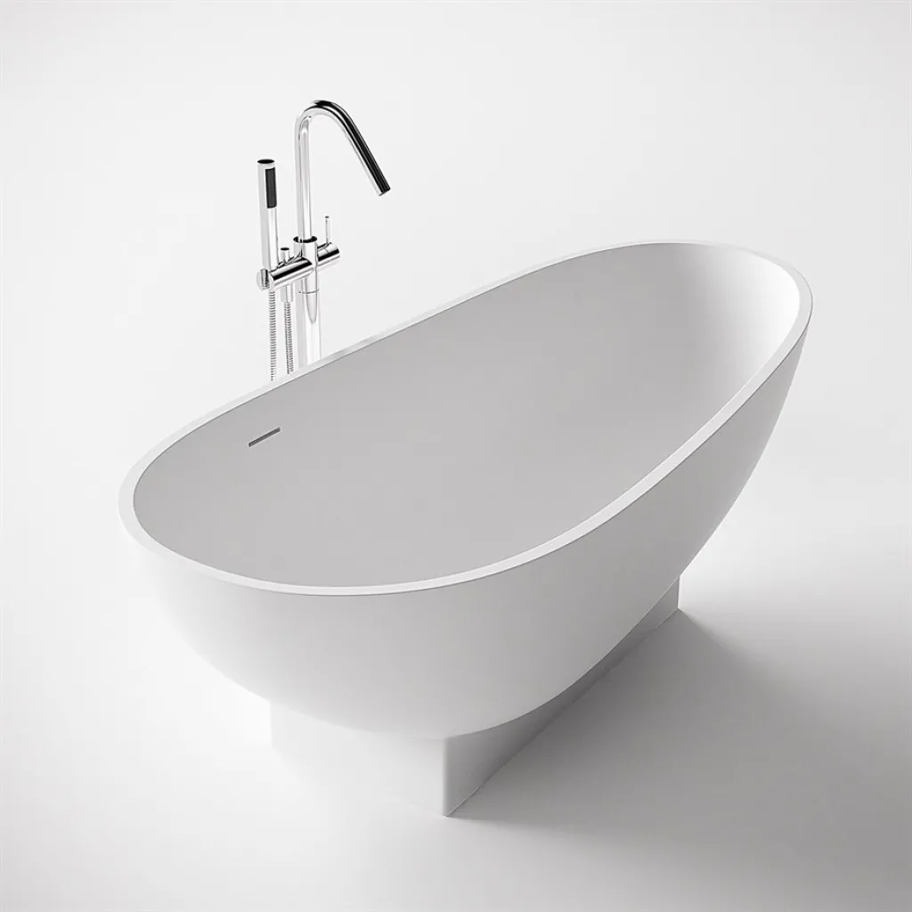 Boheme 182H - Badewanne 182x82 x59h, Massiv Mattweiß SolidTec®