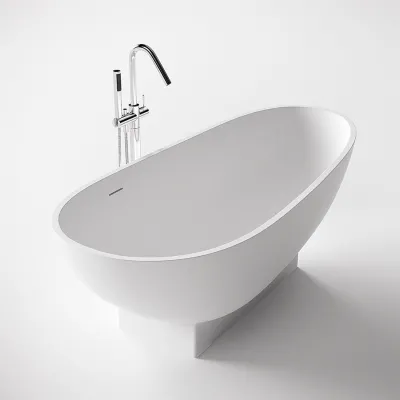 Boheme 182H - Badewanne 182x82 x59h, Massiv Mattweiß SolidTec®