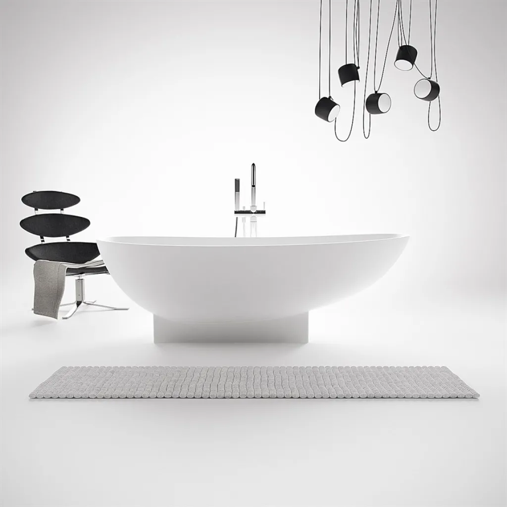 Boheme 182H - Badewanne 182x82 x59h, Massiv Mattweiß SolidTec®