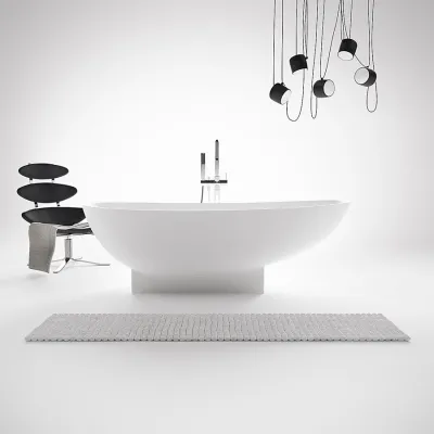 Boheme 182H - Badewanne 182x82 x59h, Massiv Mattweiß SolidTec®