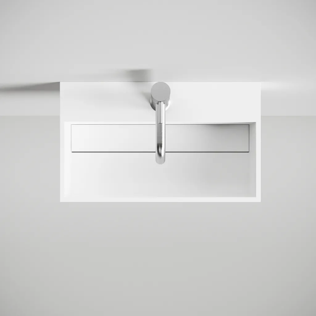 Kubo 50 - 50x30 Waschbecken, Mattweiß SolidTec®