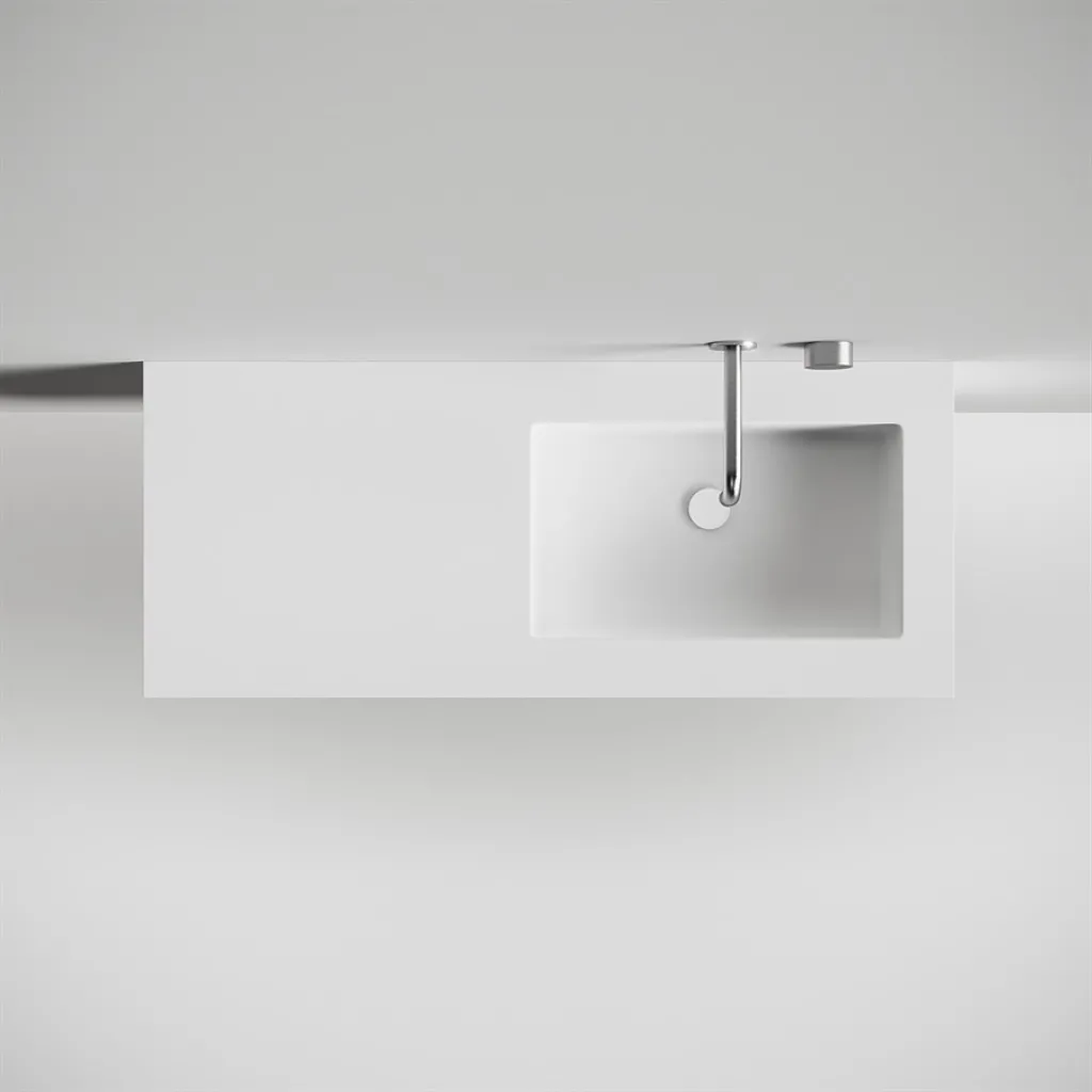 Copenhagen Chic 120R - Badezimmermöbel, Corian®, Mattweiß