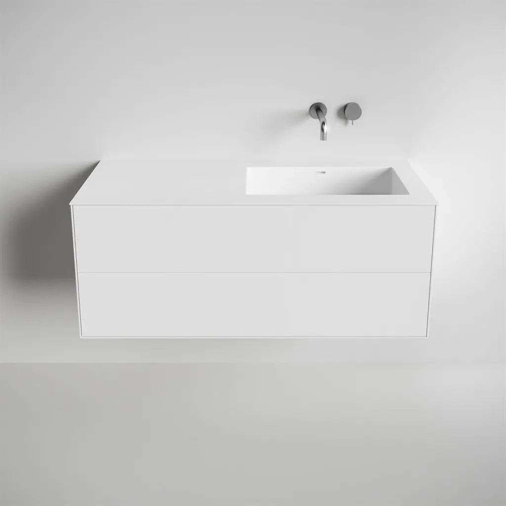 Copenhagen Chic 120R - Badezimmermöbel, Corian®, Mattweiß