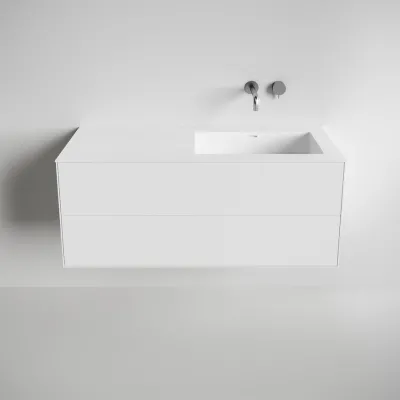 Copenhagen Chic 120R - Badezimmermöbel, Corian®, Mattweiß