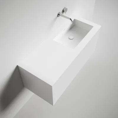 Copenhagen Chic 120R - Badezimmermöbel, Corian®, Mattweiß
