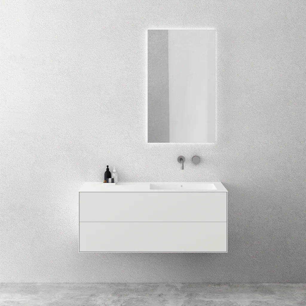 Copenhagen Chic 120R - Badezimmermöbel, Corian®, Mattweiß