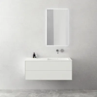 Copenhagen Chic 120R - Badezimmermöbel, Corian®, Mattweiß