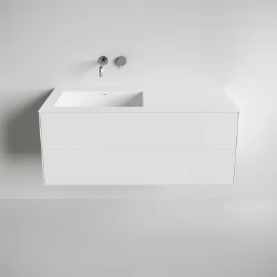 Copenhagen Chic 120L - Badezimmermöbel, Corian®, Mattweiß