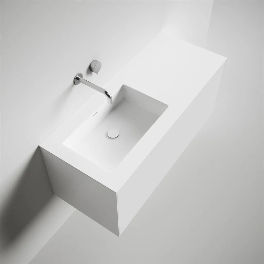 Copenhagen Chic 120L - Badezimmermöbel, Corian®, Mattweiß