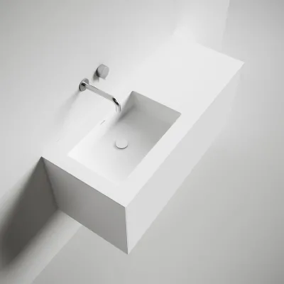 Copenhagen Chic 120L - Badezimmermöbel, Corian®, Mattweiß