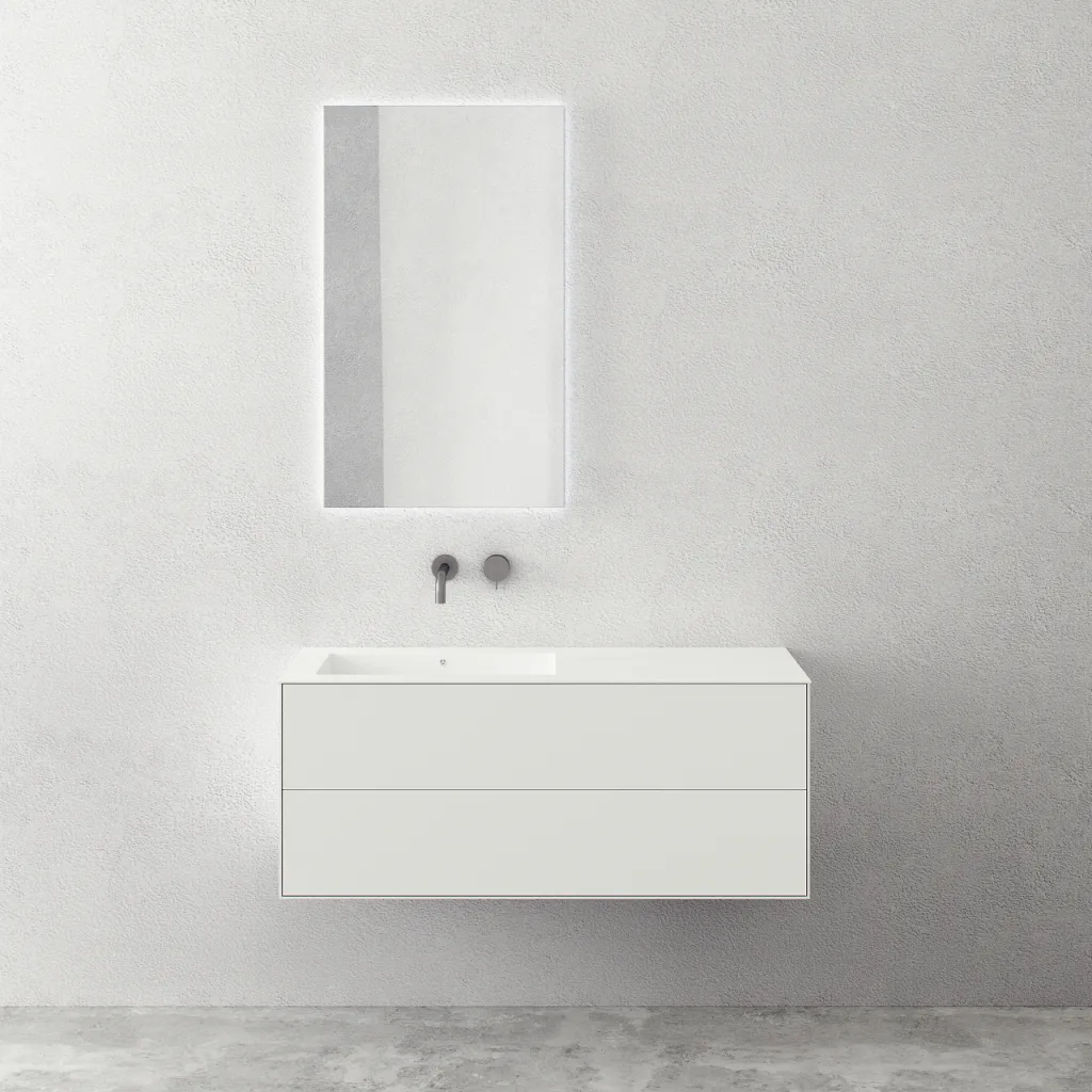 Copenhagen Chic 120L - Badezimmermöbel, Corian®, Mattweiß