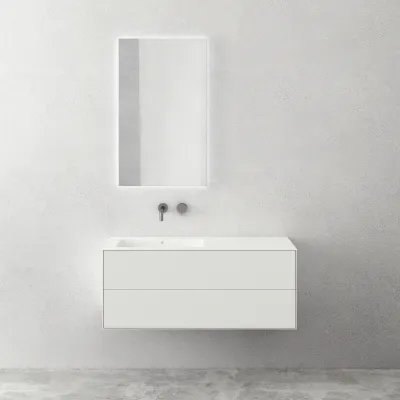 Copenhagen Chic 120L - Badezimmermöbel, Corian®, Mattweiß
