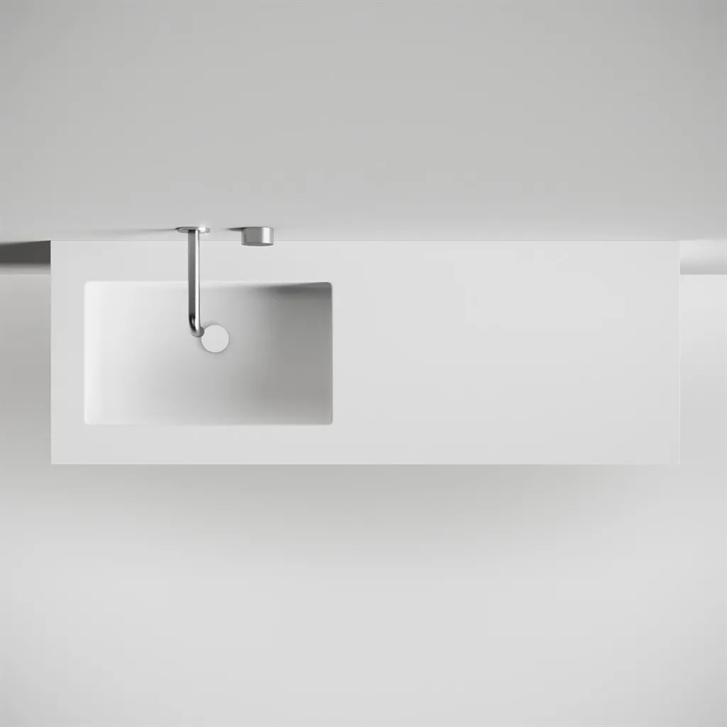 Copenhagen Chic 140L - Badezimmermöbel, Corian®, Mattweiß