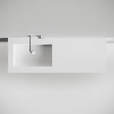 Copenhagen Chic 140L - Badezimmermöbel, Corian®, Mattweiß