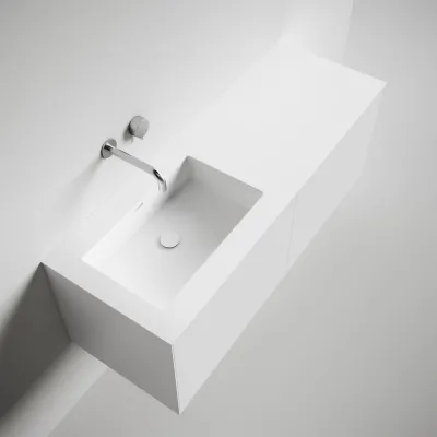 Copenhagen Chic 140L - Badezimmermöbel, Corian®, Mattweiß