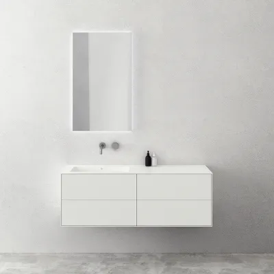 Copenhagen Chic 140L - Badezimmermöbel, Corian®, Mattweiß
