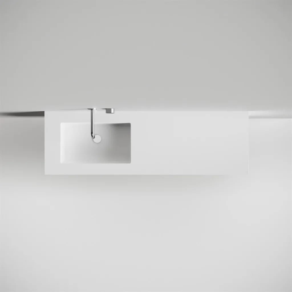 Copenhagen Chic 160L - Badezimmermöbel, Corian®, Mattweiß