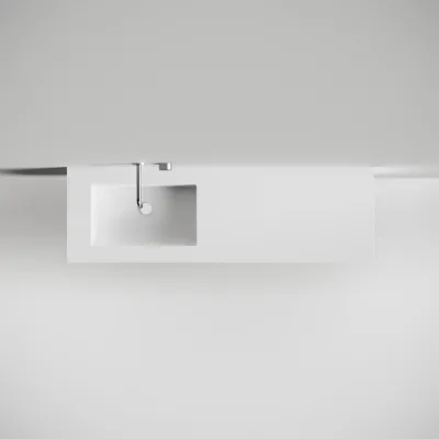Copenhagen Chic 160L - Badezimmermöbel, Corian®, Mattweiß