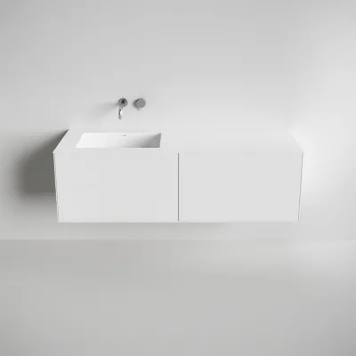 Copenhagen Chic 160L - Badezimmermöbel, Corian®, Mattweiß