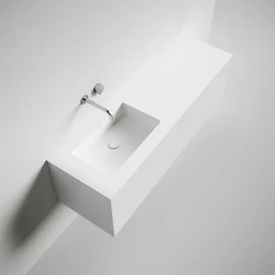 Copenhagen Chic 160L - Badezimmermöbel, Corian®, Mattweiß