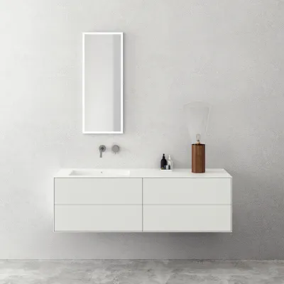 Copenhagen Chic 160L - Badezimmermöbel, Corian®, Mattweiß