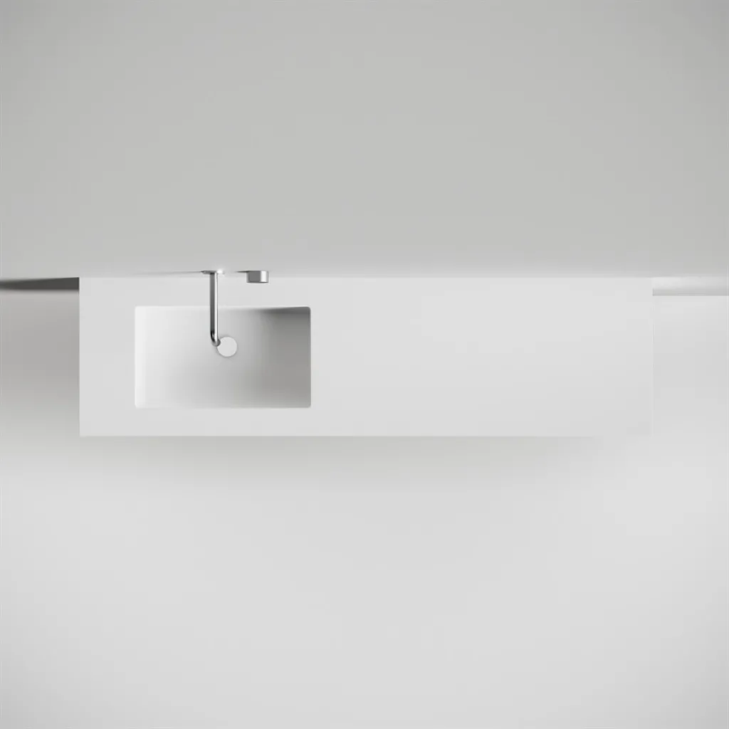 Copenhagen Chic 180L - Badezimmermöbel, Corian®, Mattweiß