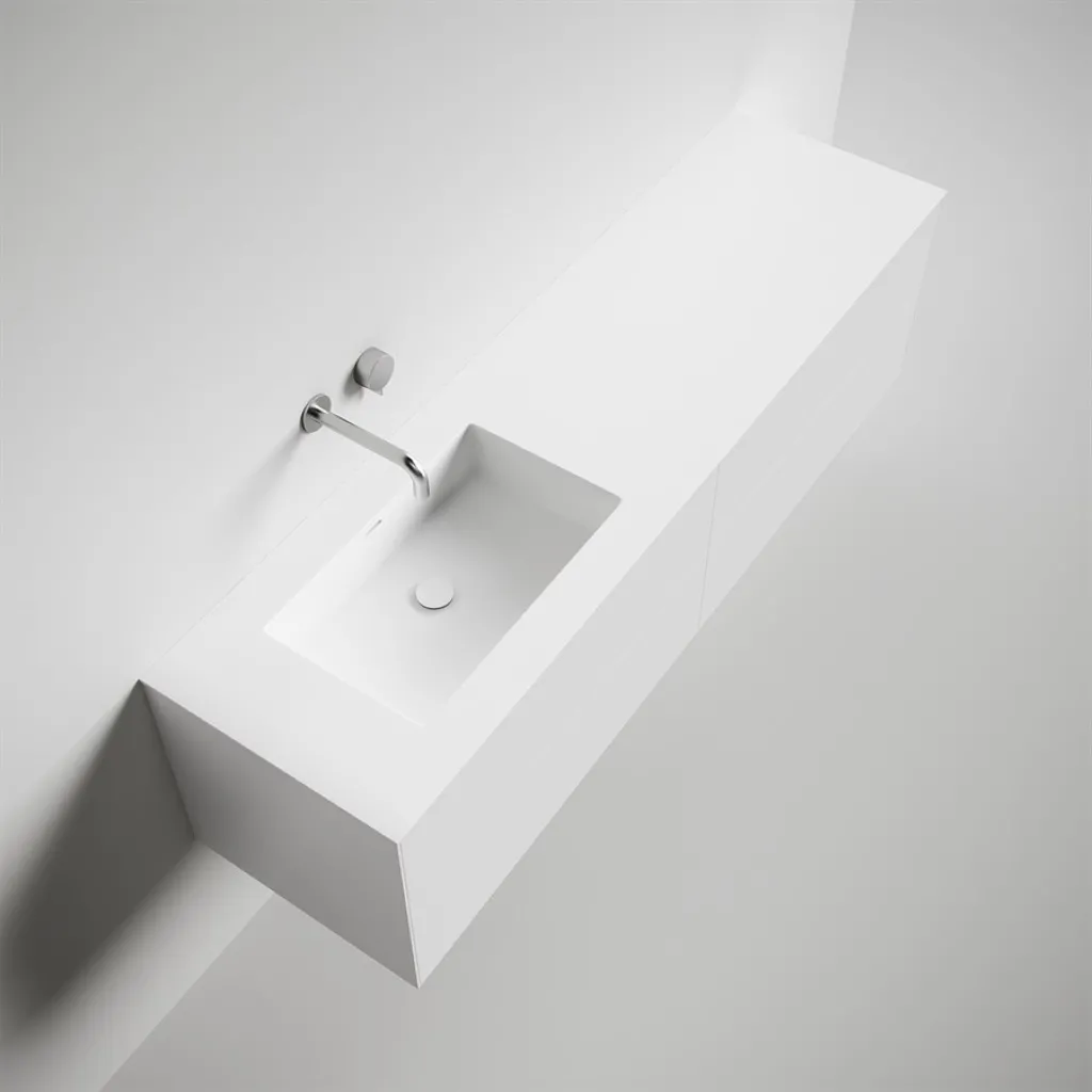 Copenhagen Chic 180L - Badezimmermöbel, Corian®, Mattweiß