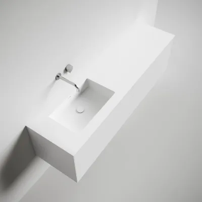 Copenhagen Chic 180L - Badezimmermöbel, Corian®, Mattweiß