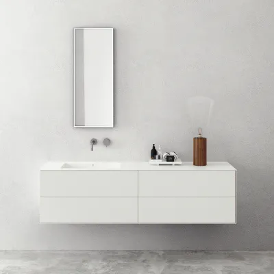 Copenhagen Chic 180L - Badezimmermöbel, Corian®, Mattweiß