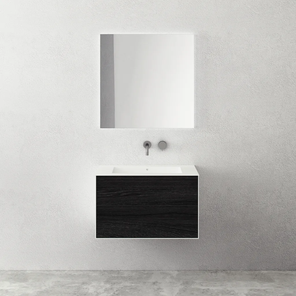 Copenhagen Chic 80 - Badezimmermöbel, Corian®, geräucherte schwarze Eiche