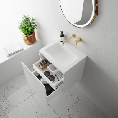 Compact Waterproof 50x40 - Wäscheschrank, Mattweiß SolidTec®