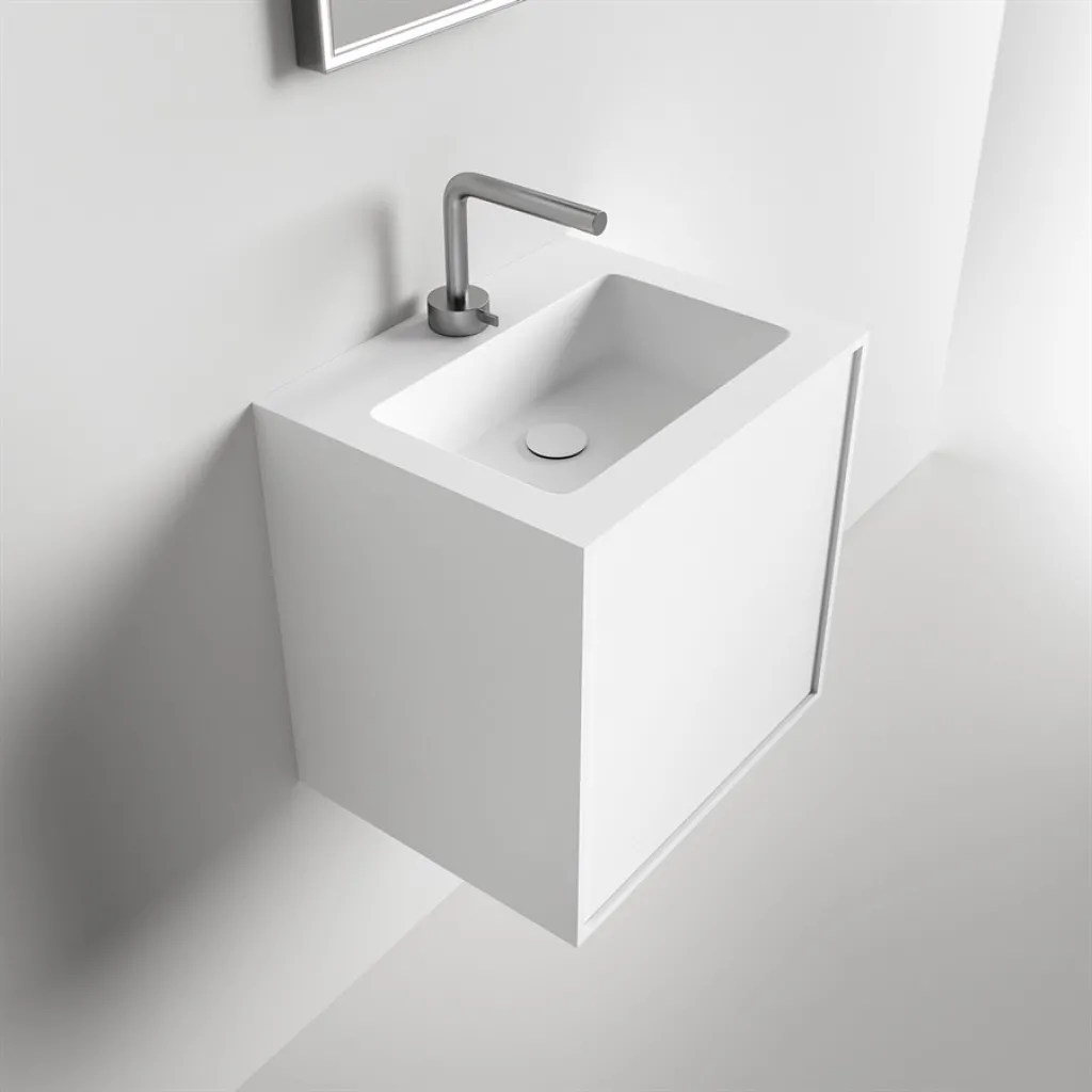 Compact Waterproof 50x40 - Wäscheschrank, Mattweiß SolidTec®