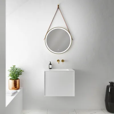 Compact Waterproof 60x40 - Wäscheschrank, Mattweiß SolidTec®